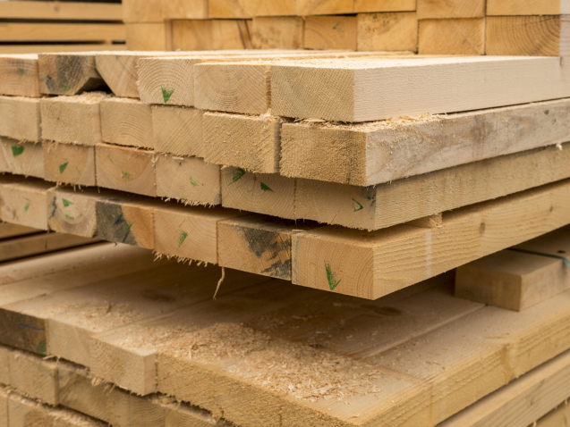 pile-wood-planks-front-view